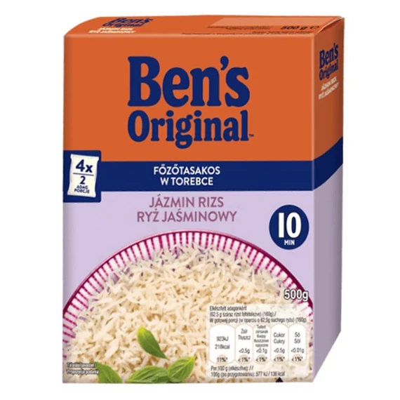 Főzőtasakos rizs UNCLE BEN`S jázmin 4x125 g