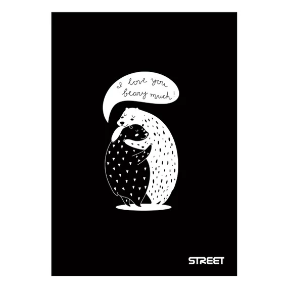 Füzet sima STREET A/5 54 laposBlack&White