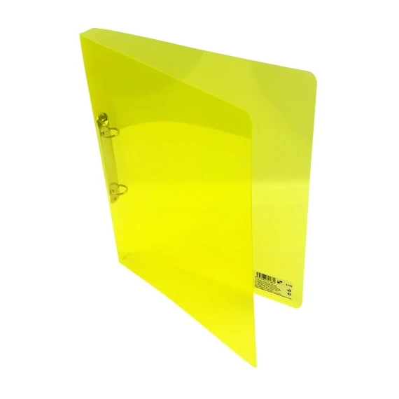 Gyűrűskönyv A/4 20 mm 2 gyűrű átlátszó sárga
