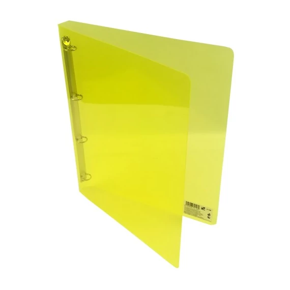 Gyűrűskönyv A/4 20 mm 4 gyűrű átlátszó sárga