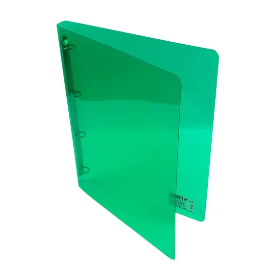 Gyűrűskönyv A/4 20 mm 4 gyűrű átlátszó zöld