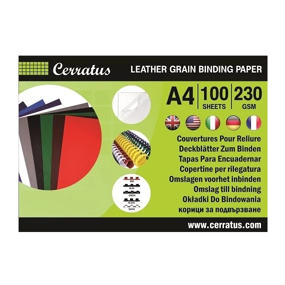 Hátlap CERRATUS A/4 230 g bőrhatású piros