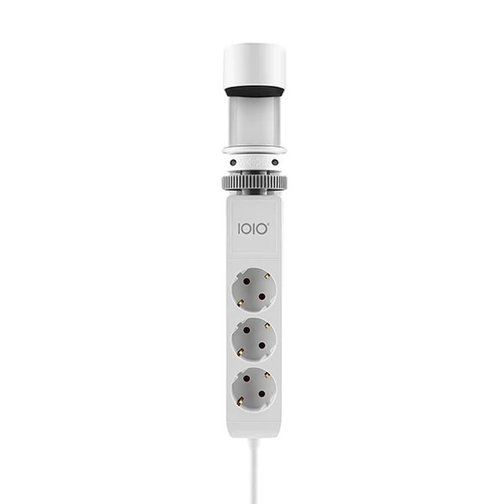 Kábel hosszabbító IOIO asztalhoz rögzíthető 3 aljzat 1,5m, 2xUSB-A, 1xUSB-C fehér