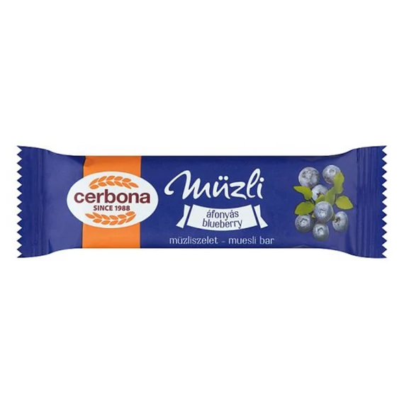 Müzliszelet CERBONA áfolyás joghurtos bevonóval 20 g