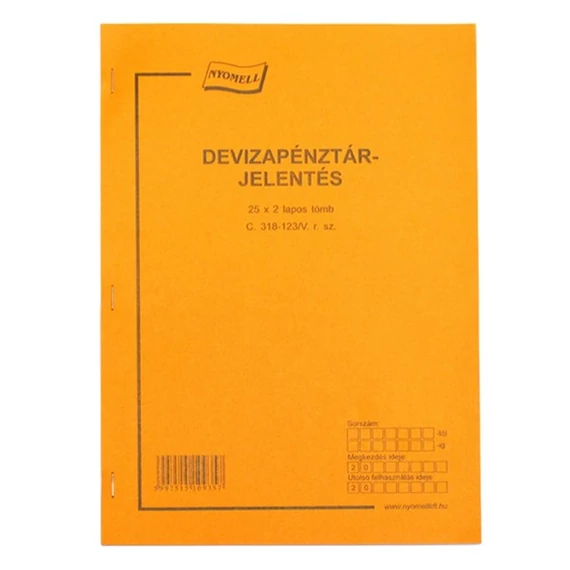 Nyomtatvány pénztárjelentés deviza