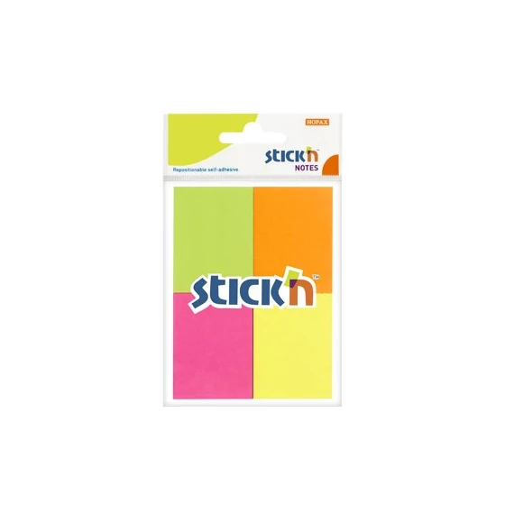 Öntapadós jegyzettömb STICK`N 38x51mm neon mix 4x50 lap