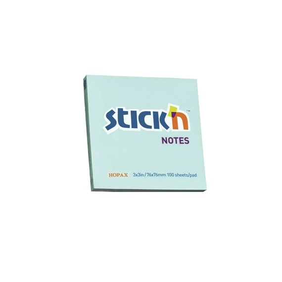 Öntapadós jegyzettömb STICK`N 76x76mm pasztell kék 100 lap