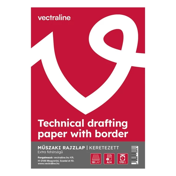 Rajzlap műszaki VECTRALINE A/4 180 g keretezett 10 lapos