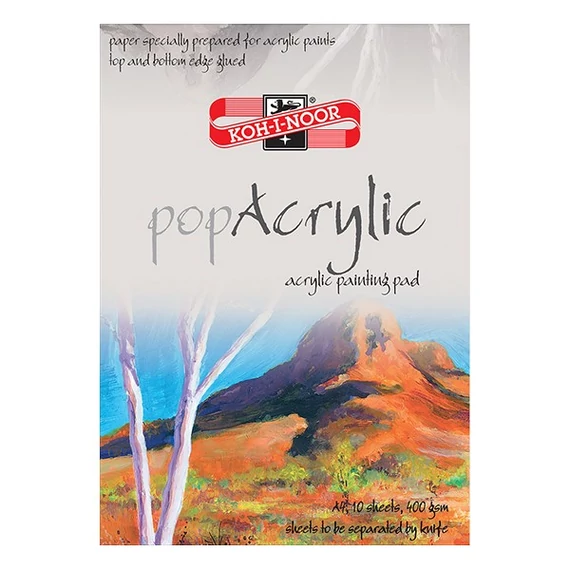 Rajztömb KOH-I-NOOR Pop Akrilic A/4 speciális papírból 400 g 10 lapos