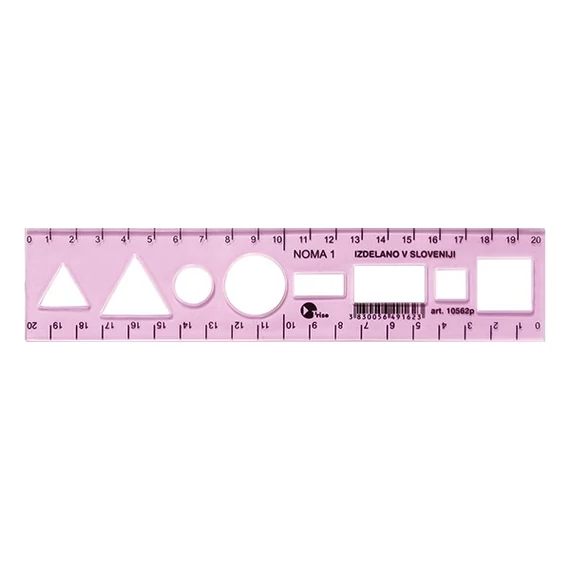 Sablon vonalzó OPTIMA pink 20cm