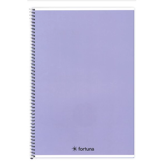 Spirálfüzet vonalas FORTUNA Monocolor A/4 70 lapos pasztell lila
