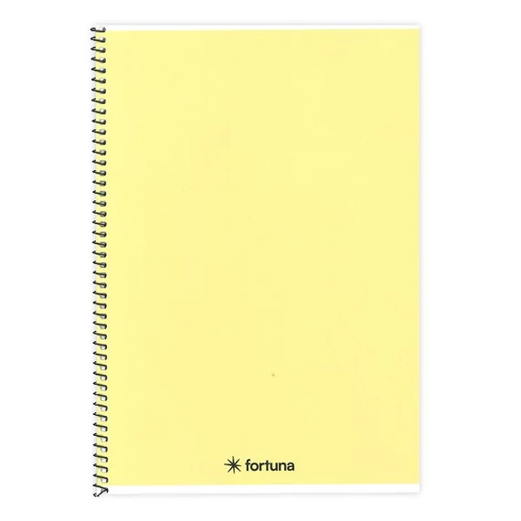 Spirálfüzet vonalas FORTUNA Monocolor A/4 70 lapos pasztell sárga
