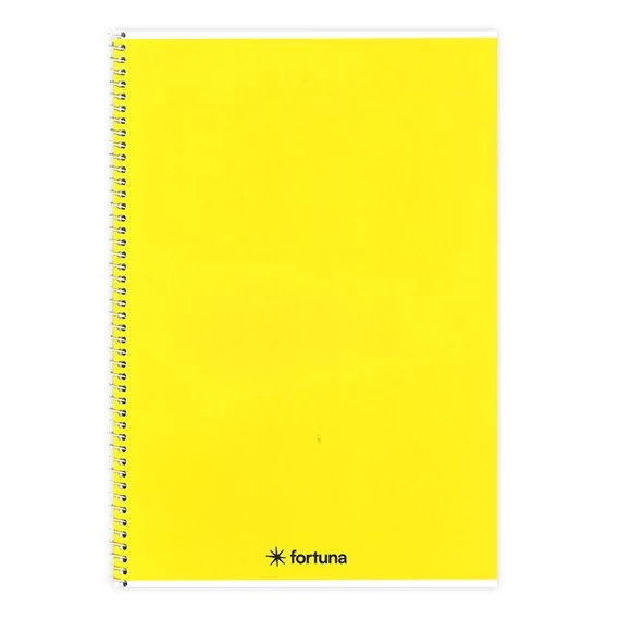 Spirálfüzet vonalas FORTUNA Monocolor A/4 70 lapos sárga