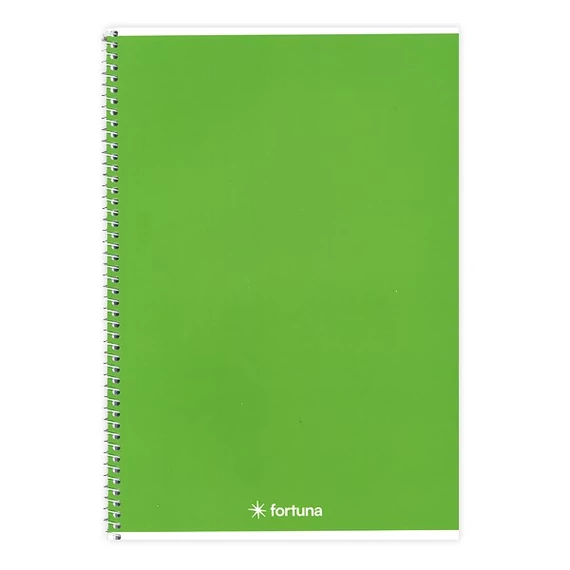 Spirálfüzet vonalas FORTUNA Monocolor A/4 70 lapos zöld