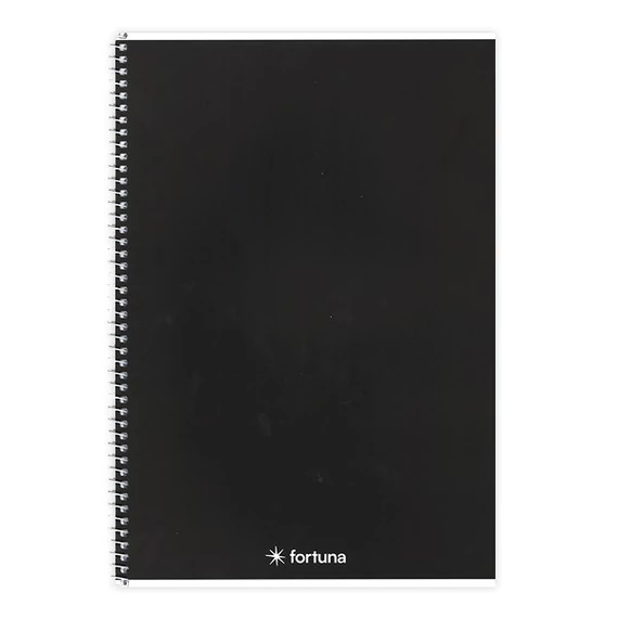 Spirálfüzet vonalas FORTUNA Monocolor A/5 70 lapos fekete