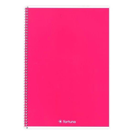 Spirálfüzet vonalas FORTUNA Monocolor A/5 70 lapos magenta