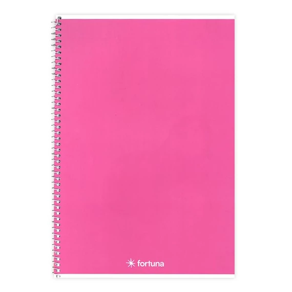 Spirálfüzet vonalas FORTUNA Monocolor A/5 70 lapos rózsaszín