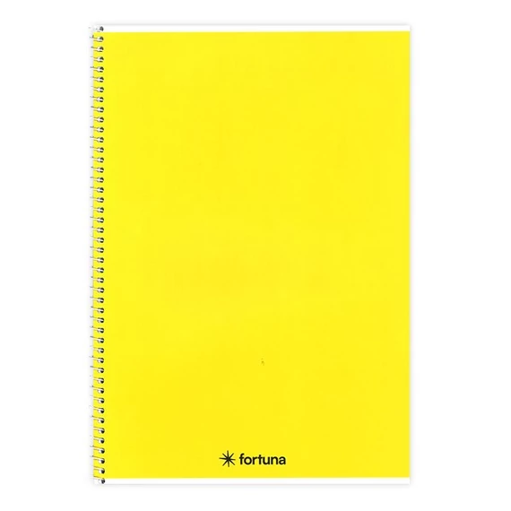Spirálfüzet vonalas FORTUNA Monocolor A/5 70 lapos sárga
