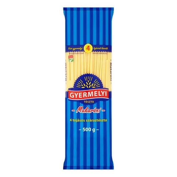 Száraztészta makaróni GYERMELYI 4 tojásos 500 g