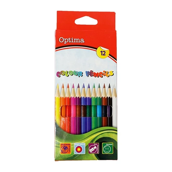 Színes ceruza OPTIMA hatszögletű 12 darabos