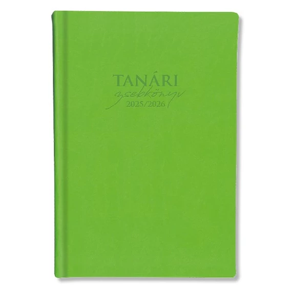 Tanári zsebkönyv PD CALENDAR műbőr A/5 heti zöld 2025-2026