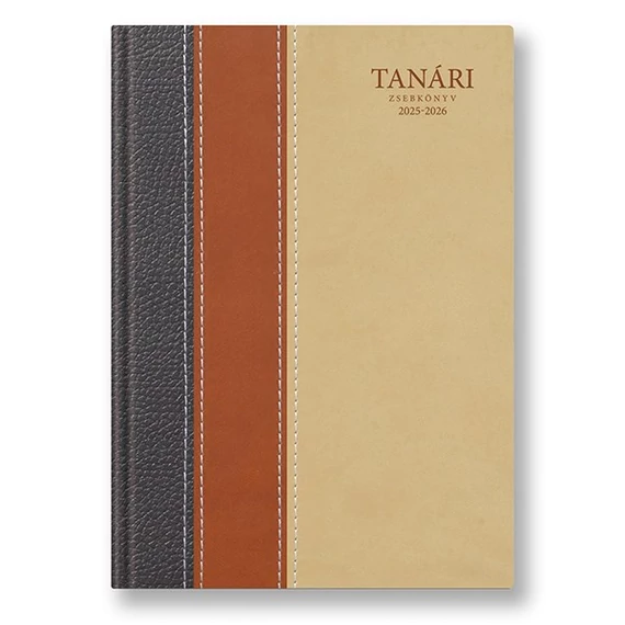 Tanári zsebkönyv TOPTIMER papírborító A/5 heti 145x205 mm Barna 2025-2026