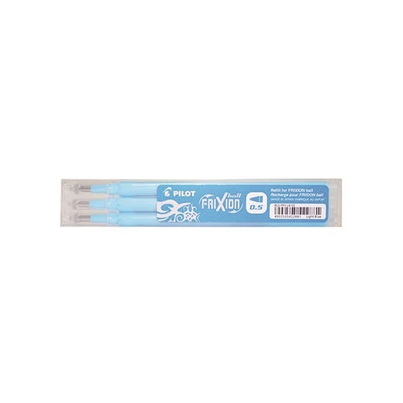 Tollbetét roller PILOT Frixion Clicker/Ball radírozható 0,25 mm világoskék 3 darabos