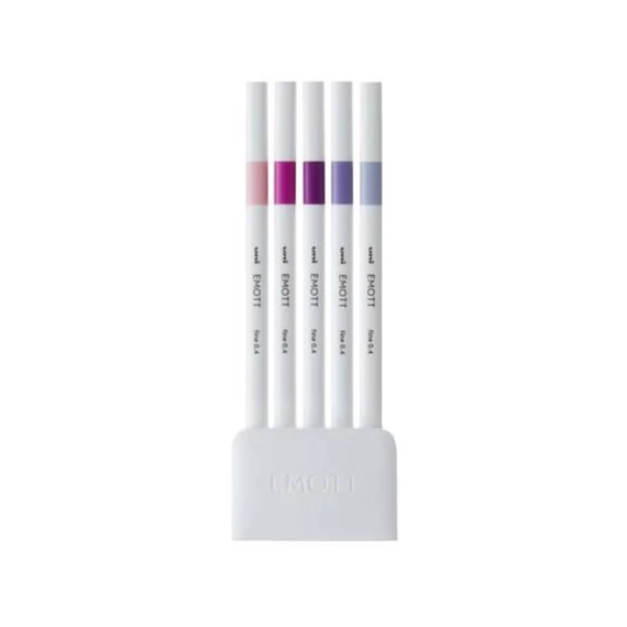 Tűfilc UNI EMOTT 5 darabos 0,4mm (babarózsaszín, pink, mályva, lila, tengeri köd)