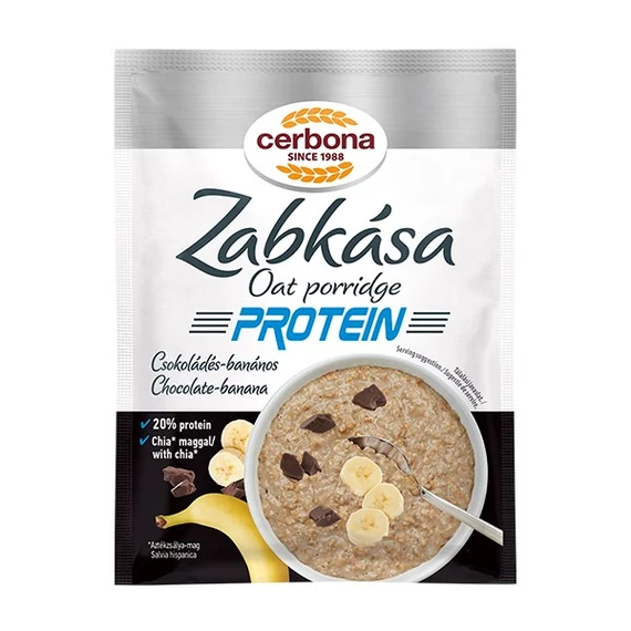 Zabkása CERBONA Protein csokoládés banános hozzáadott cukor nélkül 60 g