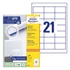 Kép 1/4 - Etikett AVERY 3670 64x36mm univerzális 2100 címke/doboz 100 ív/doboz