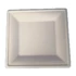 Kép 1/2 - Szögletes eldobható papírtányér  KOMP cukornád lebomló 20x20 cm natúr 50 darabos